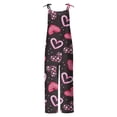 thumbnail image 4 of Huankd Valentine's Day Women's Rompers For Summer Jumpsuit Heart Print Casual Loose Vintage Shoulder Strap Outfits Black 2XL, 4 of 4