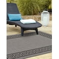thumbnail image 4 of Unique Loom Outdoor Border Collection Area Rug - Greek Key (3' 3" x 5' Rectangle Gray/Black), 4 of 11