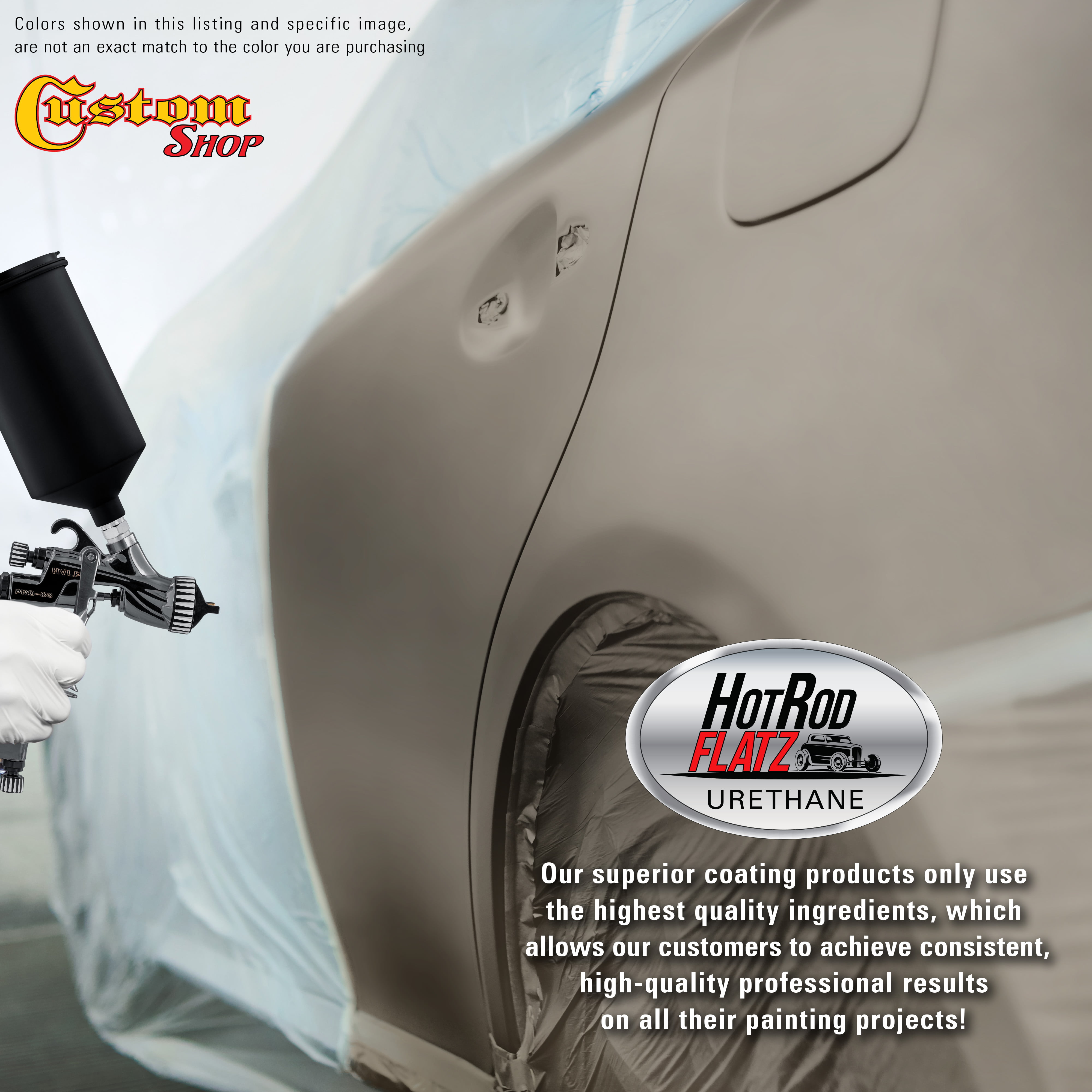 Custom Shop - Warm Gray Metallic - Hot Rod Flatz Flat Matte Satin Urethane  Auto Paint - Complete Gallon Paint Kit - Professional Low Sheen Automotive, Car  Truck Coating, 4:1 Mix Ratio 
