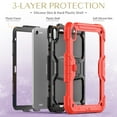 thumbnail image 2 of Nalacover Armor Heavy Duty Case for iPad 10th Generation 10.9" 2022, Military Grade Full-Body Rugged Shockproof Cover with Kickstand Shoulder Strap Lanyard Triple Layers Protection Case,Red, 2 of 8