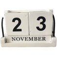 thumbnail image 1 of Bloque de madera calendario vintage perpetuo bloques con fecha de mes kaili Sencillez, 1 of 2
