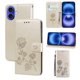 thumbnail image 1 of For iPhone 16 Case Rose Pattern Leather Wallet Phone Cover with Strap - Rose, 1 of 5