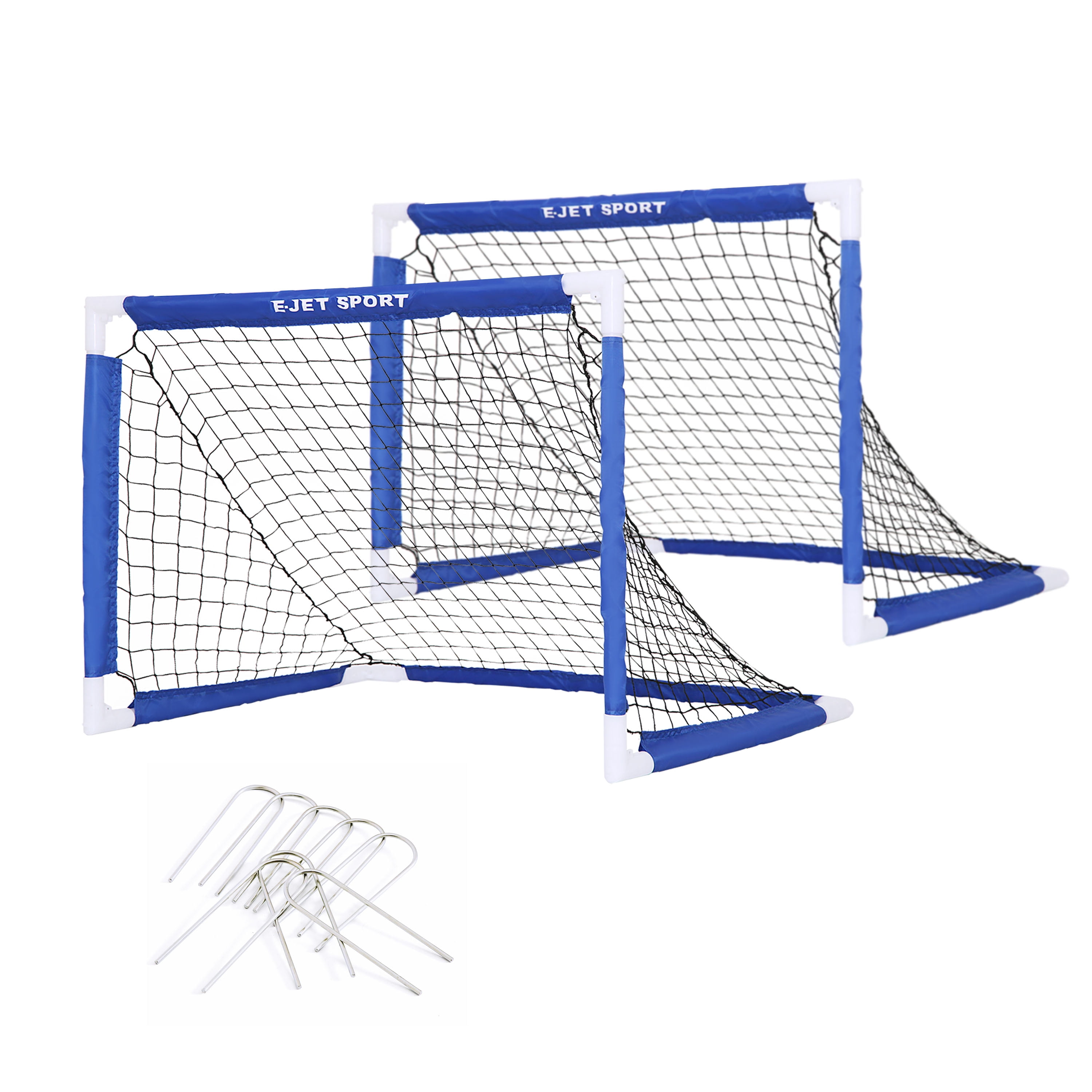 E-JET quick folding Plastic indoor out door mini Soccer Goal Set of 2 for kids, 3 seconds to set up