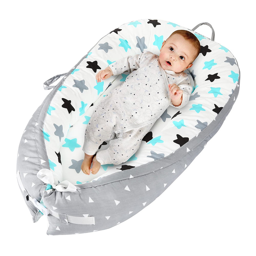 Baby Nest Toys Studio Baby Lounger for Newborn Soft Cotton Baby Bassinet for Bed Portable Baby Co-Sleeping Cribs & Cradles Lounger Cushion for Bedroom Travel Cat 