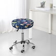 thumbnail image 5 of Colorful Cartoon Funny Cute Shark Round Bar Stool Seat Covers, Elastic Round Chair Cover Stool Seat Slipcover Bar Stool Cushions Round Pad for 12-14 inch, 5 of 5