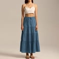 thumbnail image 5 of Womens Maxi Skirts, Elastic High Waist A-Line Tiered, Long Flowy Skirts, Casual Beach & Vacation Wear, 5 of 8