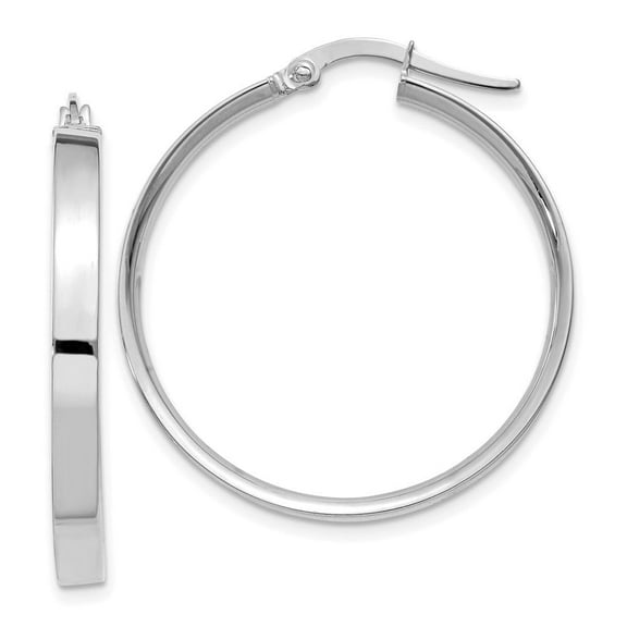 Auriga Fine Jewelry 14K White Gold 3mm Large Hoop Earrings for Women