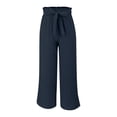 thumbnail image 3 of JJHGVB Palazzo Pants Wide Leg Pants Woman Women's Fashion Clothes For Every Occasion Cotton Linen Cardigan Summer Chic Womens Casual Pants Women'S Pants Blue 1 XL, 3 of 9