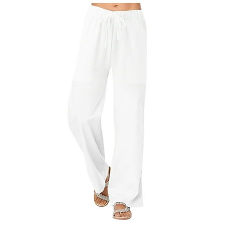 

Women Long Sleeve Button down Shirt with Pants Casual Pajama Sets Linen Bandage Pants Women s Cropped Pants