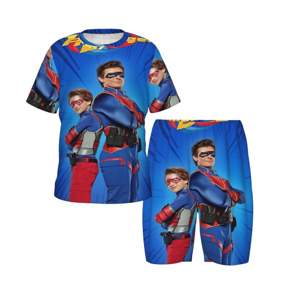 Kids Henry Danger Pajama Set Kids Cartoon Tee Shirt And Short Set 2PCS Short Sleeve Clothes Outfit