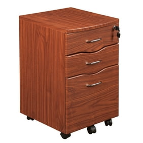 2 Drawer Vertical Wood Lockable Filing Cabinet Cherry Walmart Com