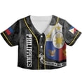 thumbnail image 3 of Lotusprinthandmade Personalized Philippines Crop Top Baseball Jersey for Women XS-XL Multicolor, 3 of 7