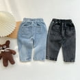 thumbnail image 4 of Baby Girls Jeans Elastic Waist Denim Pants Infant Spring Casual Loose Long Trousers Newborn Girl's Fashion Clothes, Light Blue, 3 Months, 4 of 7