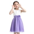thumbnail image 2 of TTAO Kids Girls Pleated Flower Dress Princess Pageant Bridesmaid Wedding Birthday Party Ball Gown Lavender 16, 2 of 7