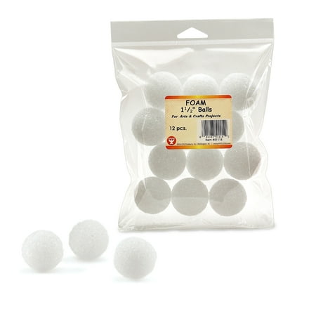 UPC: 0081187511152 | HYG51115 – Styrofoam 1 1/2 Balls Pack of 12 by Hygloss Products Inc.