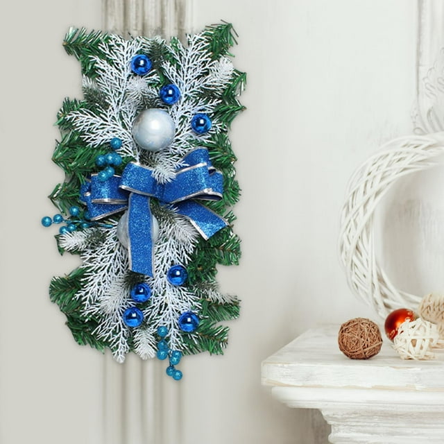 Botín de Escalera de Navidad Artificial Macarena Guirnalda de Adornos de Lazo Regalo Chimenea Interior Fiesta al Aire Libre Azul