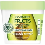 Garnier Fructis Smoothing Treat 1 Minute Hair Mask with Avocado Extract, 3.4 oz.