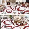 thumbnail image 6 of Vintage Red Gray Circle Lines Washable Living Room Rugs 5'x8', Abstract Art White Background Low Pile Throw Large Area Rug Non-Slip Sturdy Edge Binding Carpet for Living Room Kitchen Office, 6 of 9