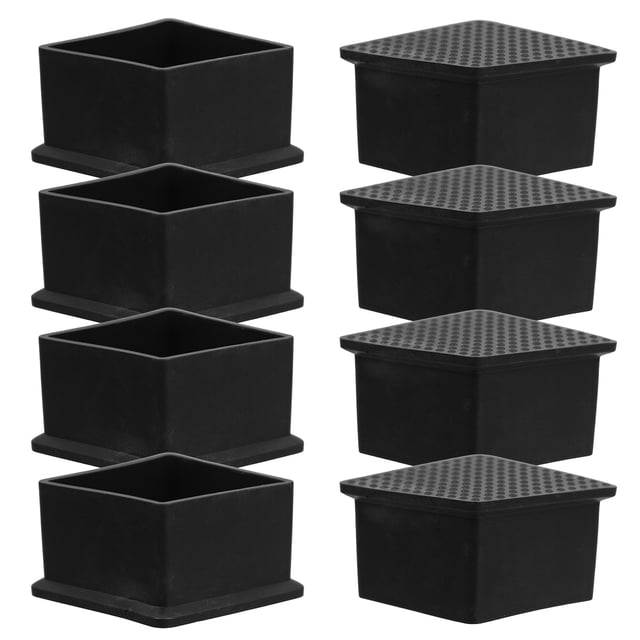 unbranded 8Ud Protectores Cuadrados Plásticos Negros Para Patas De Muebles Y Sillas