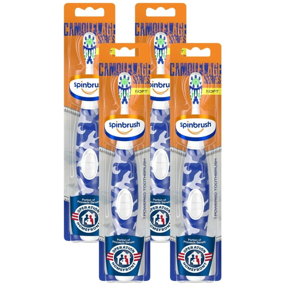 Arm & Hammer Spinbrush Design Series Powered Toothbrush, Soft (Pack of 4)