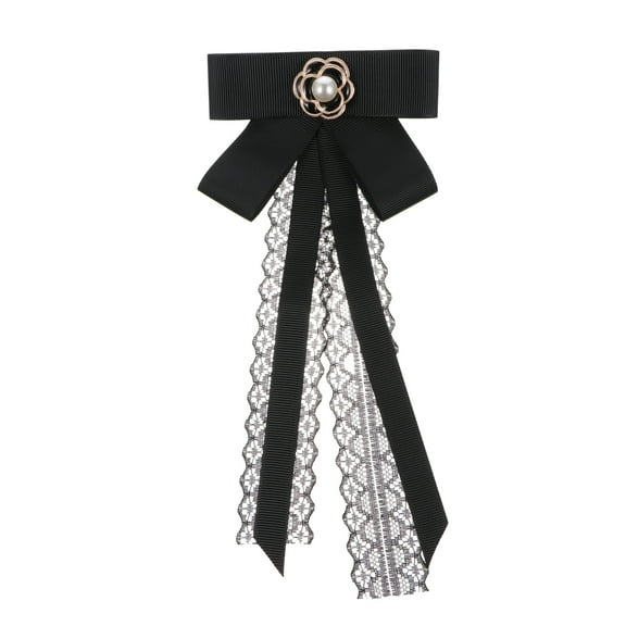 WSTEER Black Pre-Tied Bow Tie Elegant Collar Pin Ribbon Bowtie Clothes Accessory (02)