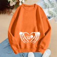 thumbnail image 5 of Yuhangmm Halloween Sweatshirts for Women Fashionable Casual Halloween Printed Hooded Zipper Sweatshirt for Women with Seasonal Graphic Orange S, 5 of 5