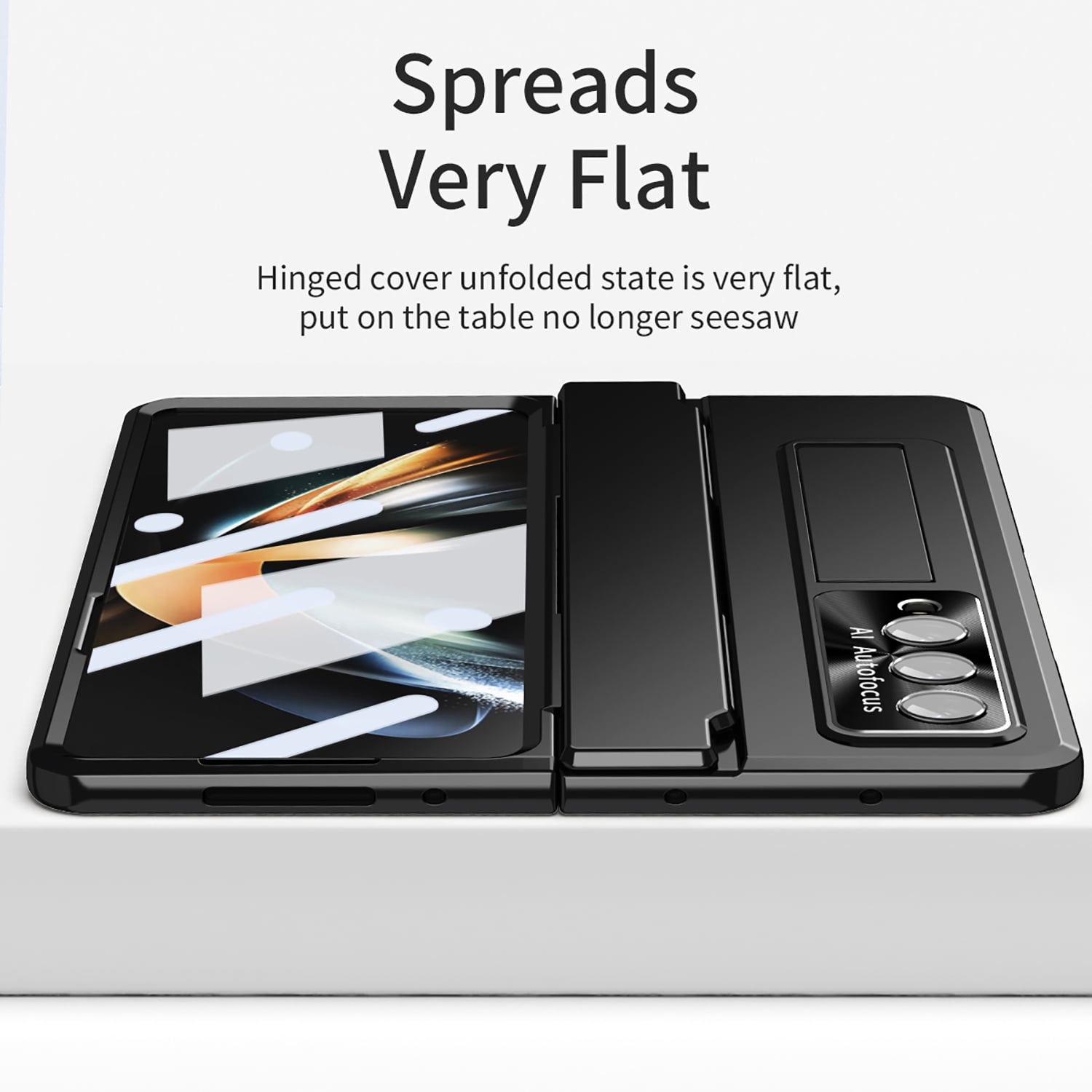 for Samsung Galaxy Z Fold 4 Case Magnetic Hinge Protection Built-in S Pen Holder with Front Glass Kickstand All-Inclusive PC Shockproof Case Wireless Charging for Samsung Z Fold 4 5G 2022, Black