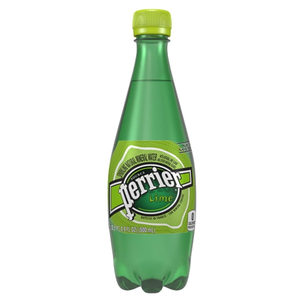 Perrier Sparkling Natural Mineral Water, Lime 16.9 oz Plastic Bottles