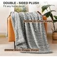 thumbnail image 5 of PHF Fluffy Sherpa Blanket Queen Size, Ultra Soft 510GSM 3D Jacquard Thick Shaggy Fleece Plush Blanket for Sofa Bed, Grey, 90"x90", 5 of 9