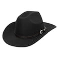 thumbnail image 2 of Sombrero de vaquero occidental, sombrero clásico versátil para disfraz, sombrero protector solar, sombrero de jazz para Estilo A Negro, 2 of 9