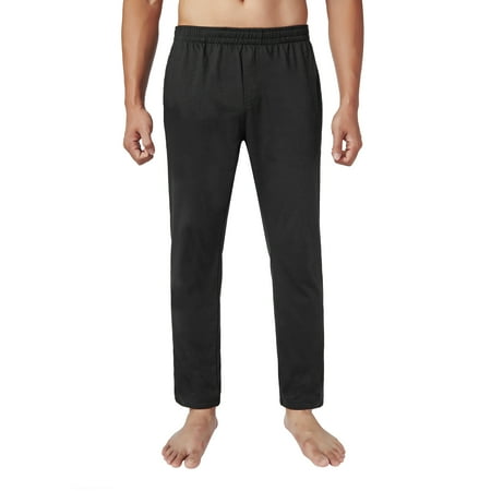 

Mens Cotton Pajama Pants Lightweight Lounge Pant with Pockets Soft Sleep Bottoms for Men Black M