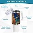 thumbnail image 4 of Owl Trees Fruit Flowers Leaves 40 oz Tumbler with Handle Insulated&nbsp;Travel Mug&nbsp;Lid Straw Leak Proof Steel Vacuum Water Bottles Glasses Fits in Car Cup Holder, 4 of 7