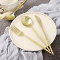 thumbnail image 6 of BalsaCircle 24 Gold Disposable Premium Plastic Cutlery Spoon Fork Knife Set Wedding Party Decorations, 6 of 8