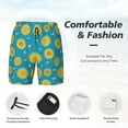 thumbnail image 4 of Kdxio Bee Sunflower Print Men's Swim Trunks with Compression Liner 7 Inch Inseam Quick Dry Swim Shorts, 4 of 7