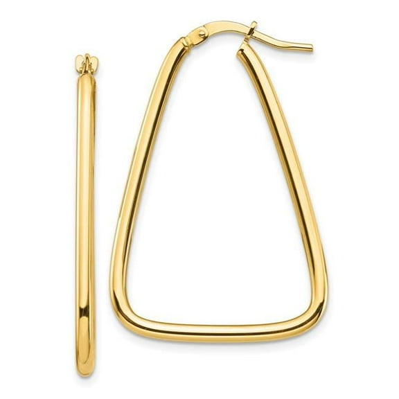 Primal Gold 14 Karat Yellow Gold 2mm Triangle Hoop Earrings