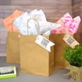 thumbnail image 3 of Bolsas De Papel Marrón Con Asas, 8 X 4 X 10 Pulgadas, Paquete De 50 Pequeñas Bolsas De Compras Kraft, Bolsas De Regalo Artesanales A Granel Para Boutiques, Pequeñas Empresas, Tiendas Minoristas, Cumpl, 3 of 5