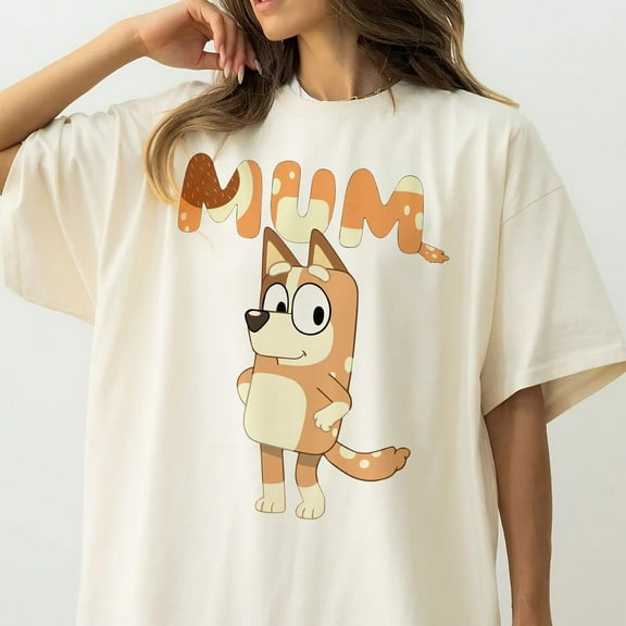 Bluey Mom Shirt Bluey Family Shirt Retro Chilli Heeler Shirt Mum Bluey Birthday Party Shirts Bluey Chilli Mum Shirt Gift for Mom