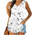thumbnail image 1 of Womens Print Tank Tops V-Neck Basic Casual Flowy Summer Sleeveless T-Shirt, 1 of 5