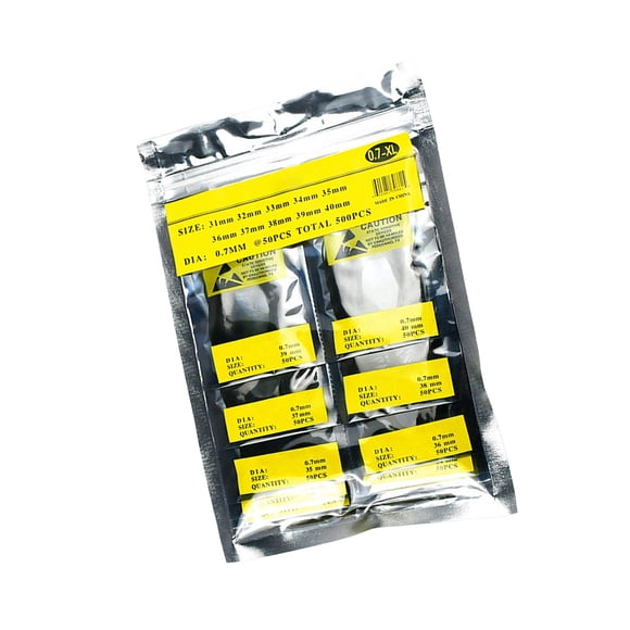 Junta trasera de reloj 500x, herramienta de reparación de reloj de junta tórica de goma, juego de arandelas de goma surtidas de 0,7mm, juntas de