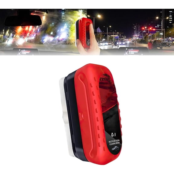 LDSL 120ML Car Windshield Cleaning Agent, Multifunctional Car Glass Oil Film Cleaning Agent with Reusable Foam Sprayer, Car Cleaning Tool (1, red)