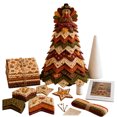 thumbnail image 2 of Thanksgiving DIY Quilted Tree Sewing Kit, Fabric Patchwork Tree Craft Set with Foam Cone & Instructions, Turkey Topper Tabletop Decoration for Fall Holiday Decor 20CM, 2 of 4