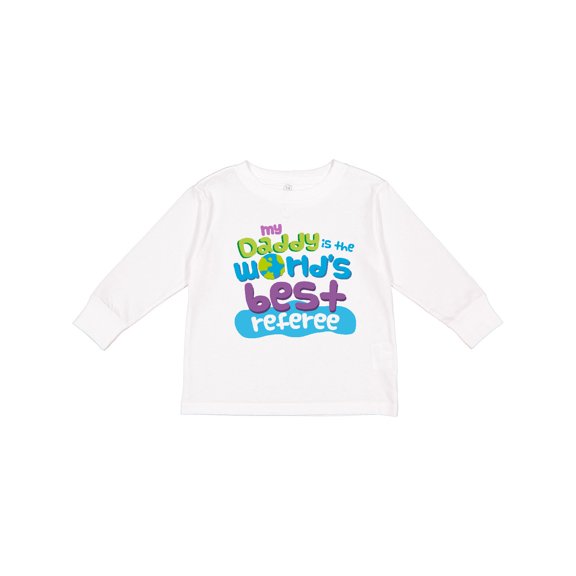 Inktastic Daddy Worlds Best Referee Boys or Girls Long Sleeve Toddler T-Shirt