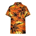 thumbnail image 5 of Camisas de Manga Corta para las Mujeres Cuello Redondo Hawaii Impresión Casual Blusa Plisada, Top Flujo, 5 of 5