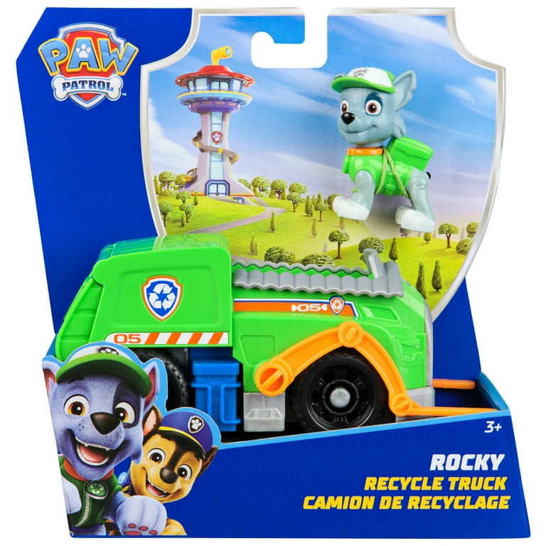 Paw Patrol Recycle Truck with Rocky Figure, Kids' Toy for Ages 3+