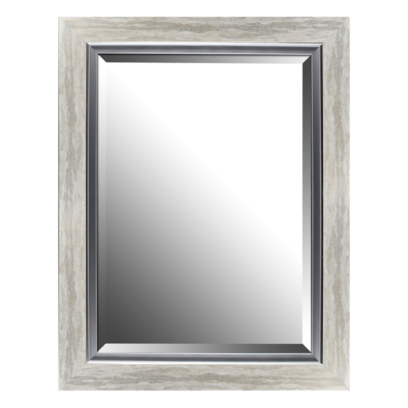 Mirrorize Canada Marble Style Beveled Mirror 27.25W x 35.25H in
