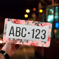 thumbnail image 4 of 1 Pcs Pink Roses Pattern License Plate Frame, License Plate Cover for Car Decorative Parts, Aluminum License Plate Bracket Holder Rust-Proof Weather-Proof for US Standard Car, 4 of 9