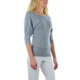thumbnail image 3 of ToBeInStyle Women's Bow-Back 3/4 Sleeve Top with Side Shirring, 3 of 7