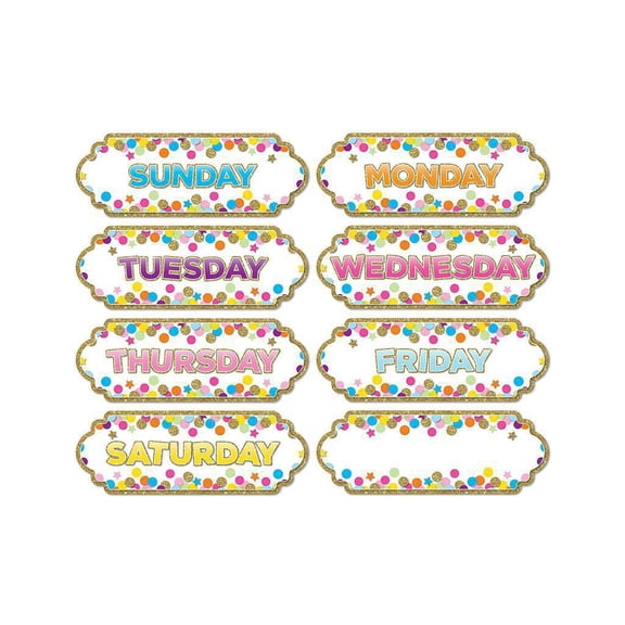 Ashley Productions ASH19006 8 Piece Magnetic Confetti Days the Week