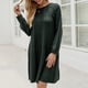 thumbnail image 4 of Vestido de punto de mujer de moda Color sólido O Cuello de manga larga Casual Elegante Vestido de in Abanopi Medio, 4 of 7