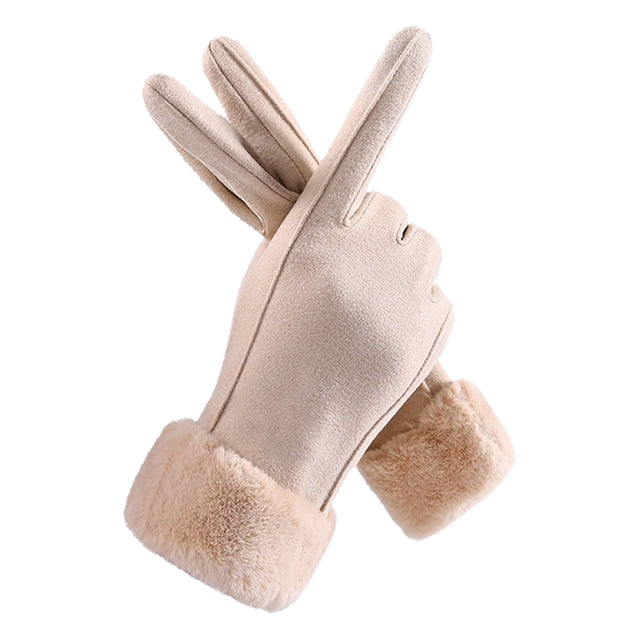 Guantes Cálidos, Guantes De Invierno Poliéster Con El Brazalete De Terciopelo De Los Dedos Para Adultos Para Al Aire Libre